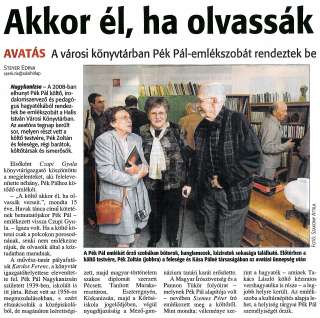 Zalai Hírlap 2012 04 12 086sz 07old - Akkor él, ha olvassák.jpg Zalai Hírlap 2012 04 12 086sz 07old - Akkor él, ha olvassák.jpg